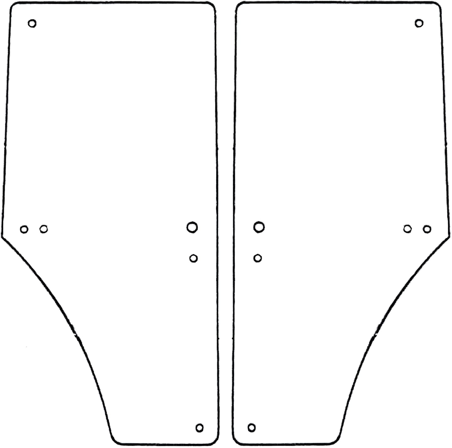 Türscheibe, grün, links/rechts, für John Deere 6000, 7000