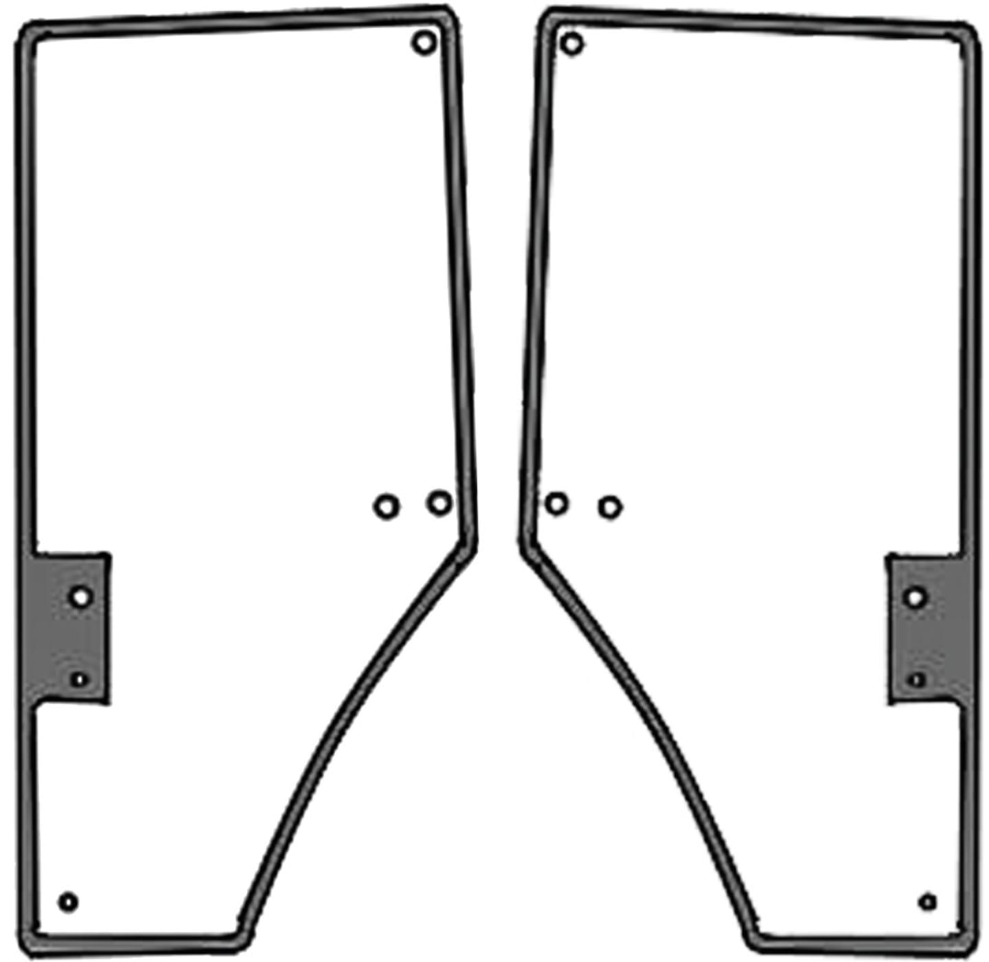 Türscheibe, grün, links/rechts, Siebdruck für John Deere 7600, 7610, 7700, 7710, 7800, 7810