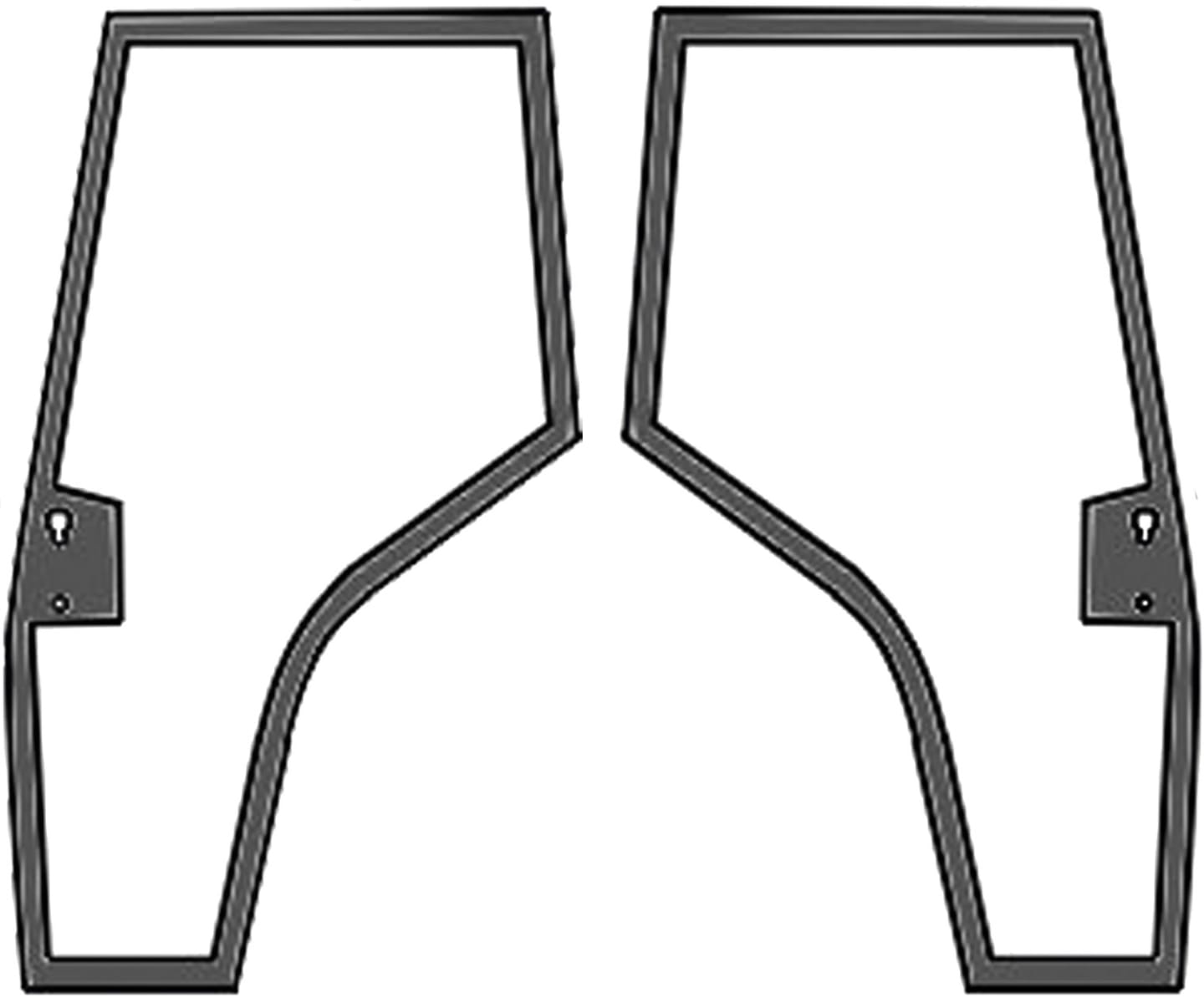 Türscheibe, grün/klar, links/rechts, geklebt, Siebdruck für Massey Ferguson 4000