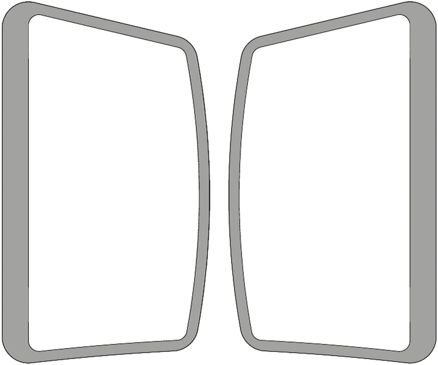 Seitenscheibe 616; 710 x 5 mm links/rechts, grün, Siebdruck, geklebt, für Traktor Deutz-Fahr, Same, Lamborghini, Hürlimann
