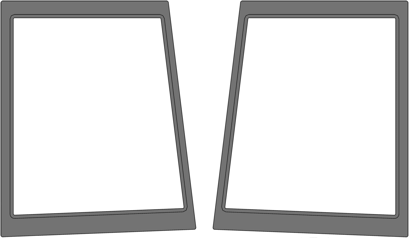 Seitenscheibe links/rechts, grün, Siebdruck, geklebt, für Traktor Fiat L, New Holland L