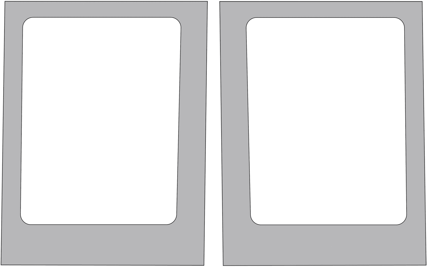 Frontscheibe klar, unten links/rechts, Siebdruck, geklebt, für Traktor Claas Ares