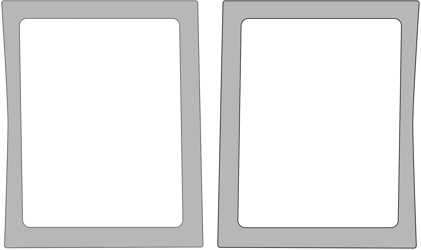 Frontscheibe klar, unten links/rechts, Siebdruck, geklebt, für Claas Ares RX, RZ, Atles RZ