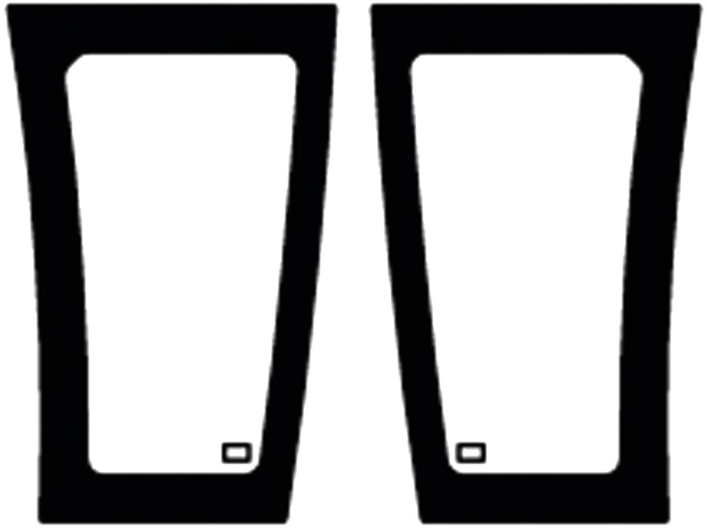 Frontscheibe grün, unten links/rechts, Siebdruck, geklebt, für Traktor Fendt Farmer 300, Favorit 500, 800