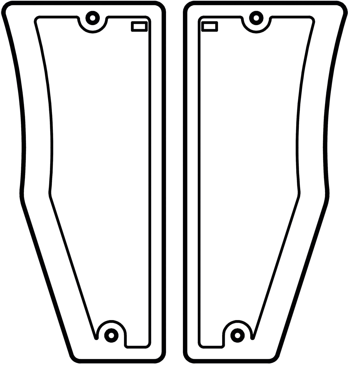 Frontscheibe grün, unten links/rechts, Siebdruck, für Traktor John Deere 5015