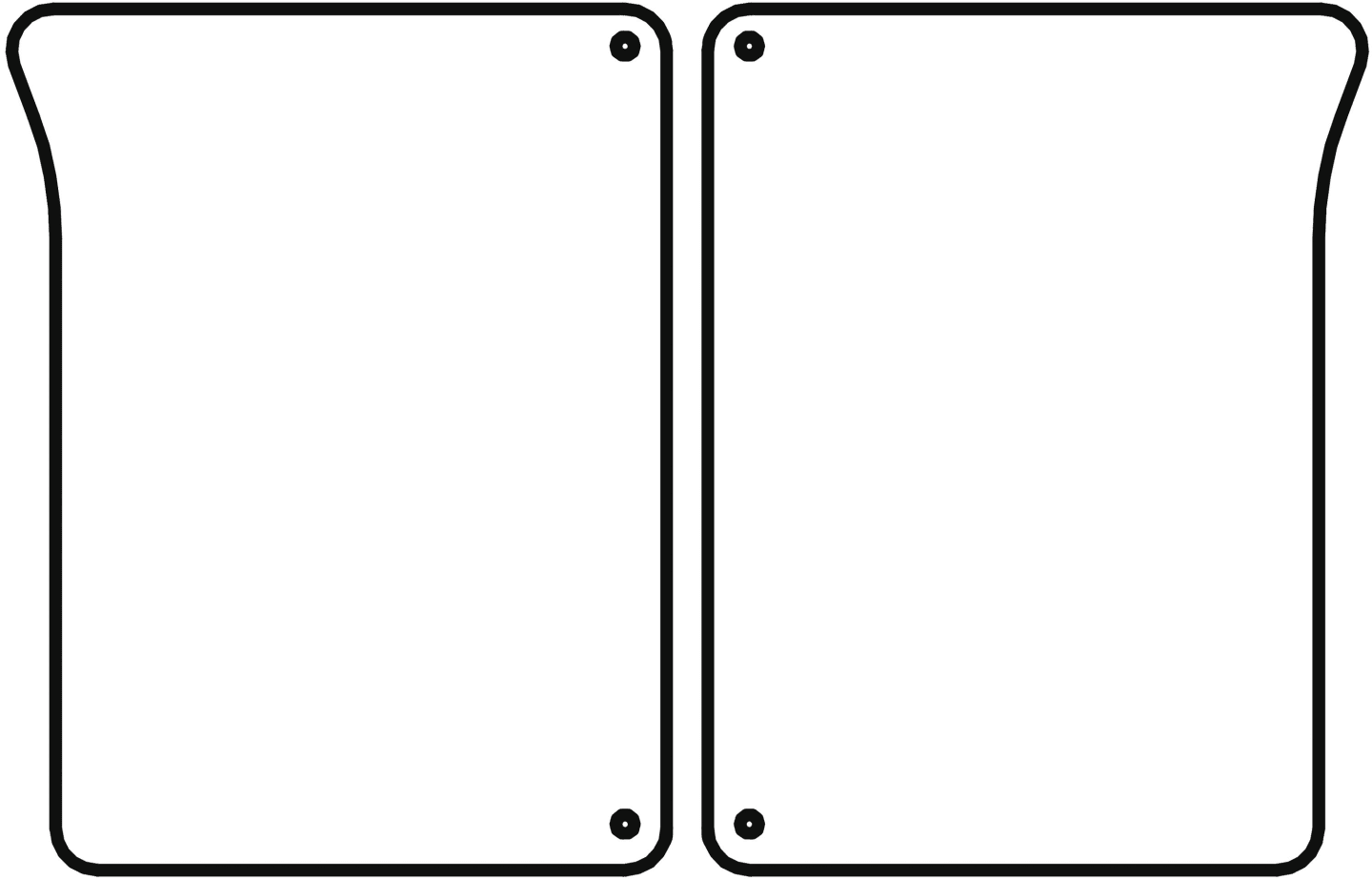 Frontscheibe grün, unten links/rechts, für Traktor John Deere 6000, 6010 – bis Kabine Nr. 223897