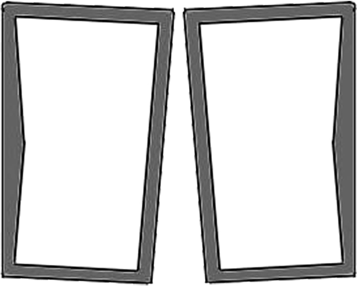 Frontscheibe grün, unten links/rechts, Siebdruck, geklebt, für Traktor Massey Ferguson 5000, 6000, 7000, 8000