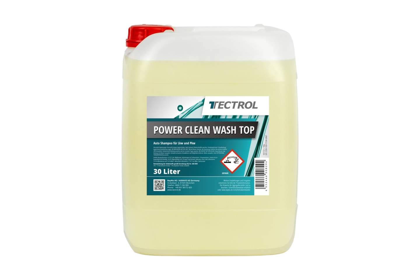 TECTROL POWER CLEAN WASH TOP 30 l Kanister Fahrzeugreiniger, Schaumreiniger, Shampoo, Glanzreiniger, Waschanlagenreiniger, biologisch abbaubar