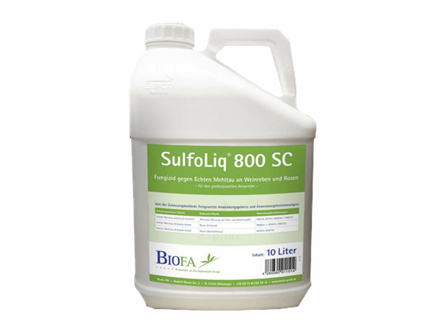 SulfoLiq 800 SC 10 l Kanister Fungizid gegen Echten Mehltau