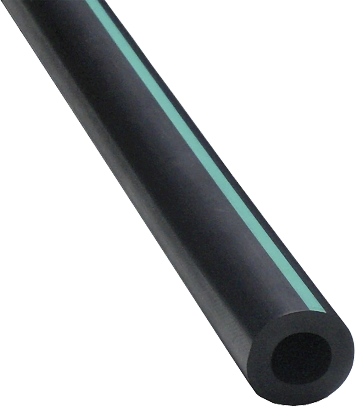 Milchschlauch 12 x 22 mm, 25 m, Gummi, schwarz, 1 grüner Streifen