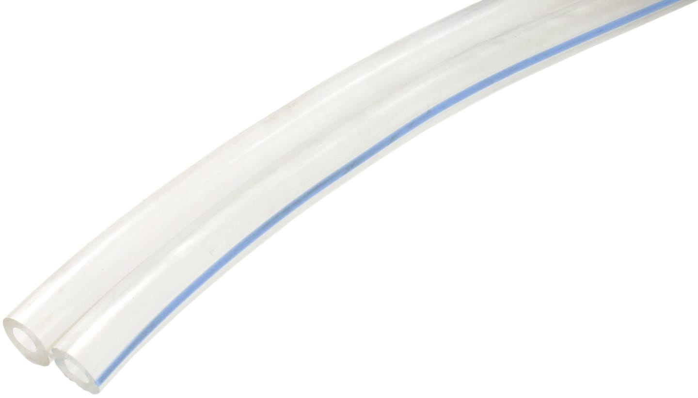 Doppel-Pulsschlauch 2 x 7/13 x 3 mm x 30 m, blauer Streifen, Plastik