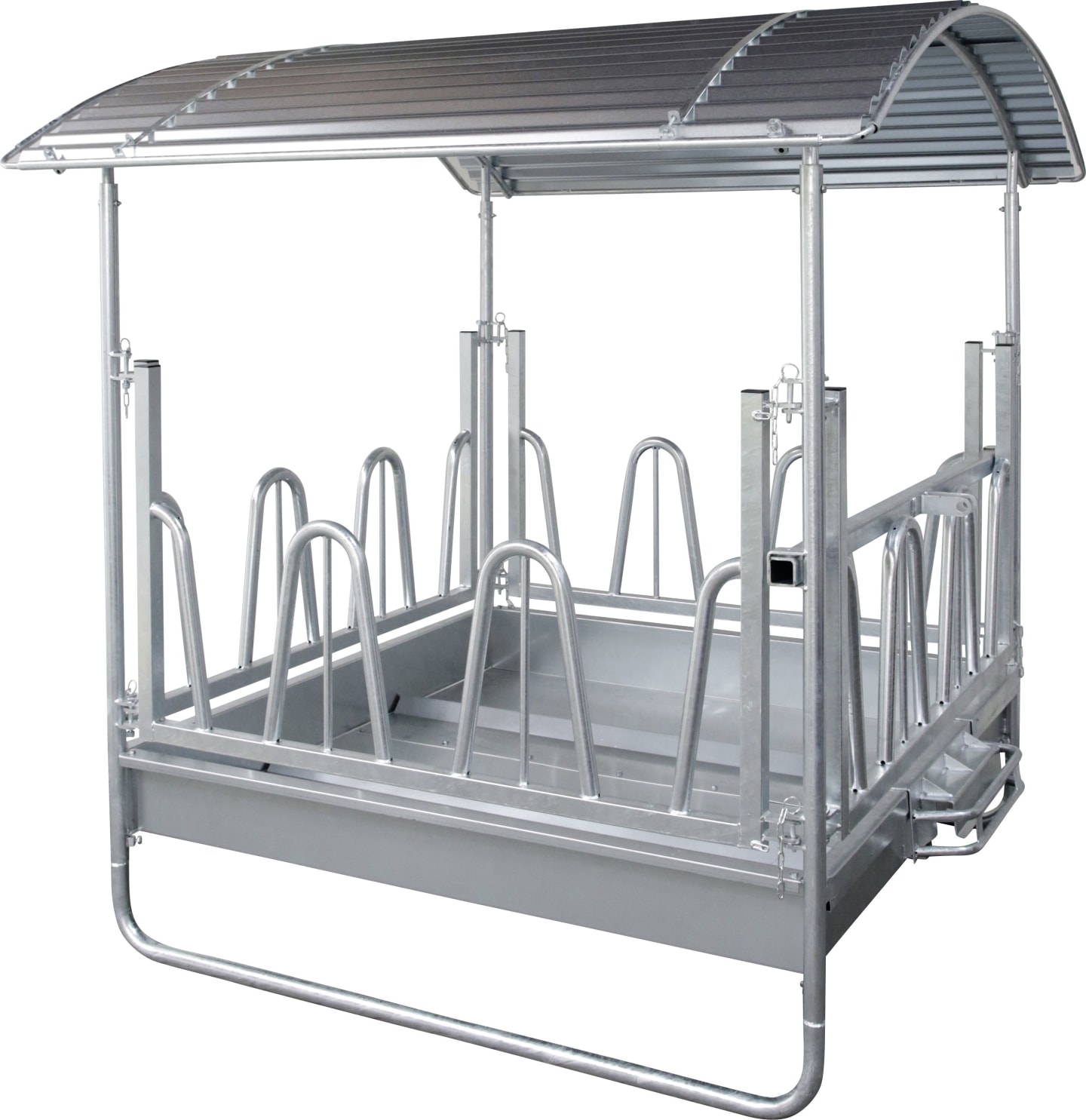 KERBL Heuraufe "Standard" 2,30 x 2,50 x 2,30 m 12 Fressplätze, für Rinder, Pferde, Rund-/Rechteckballen bis 1,80 m, 291289