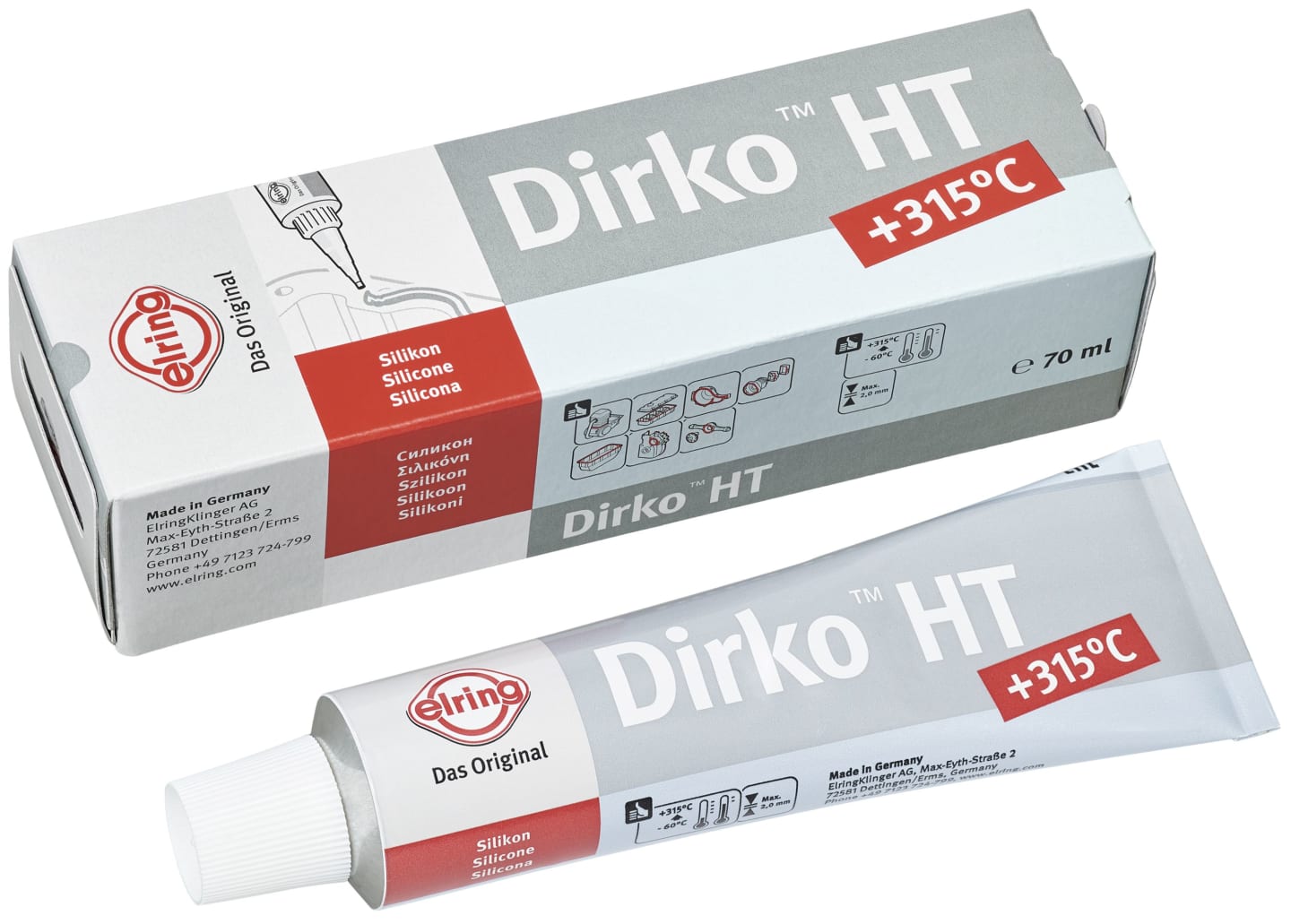 Elring Dichtmasse "Dirko HT" grau 70 ml