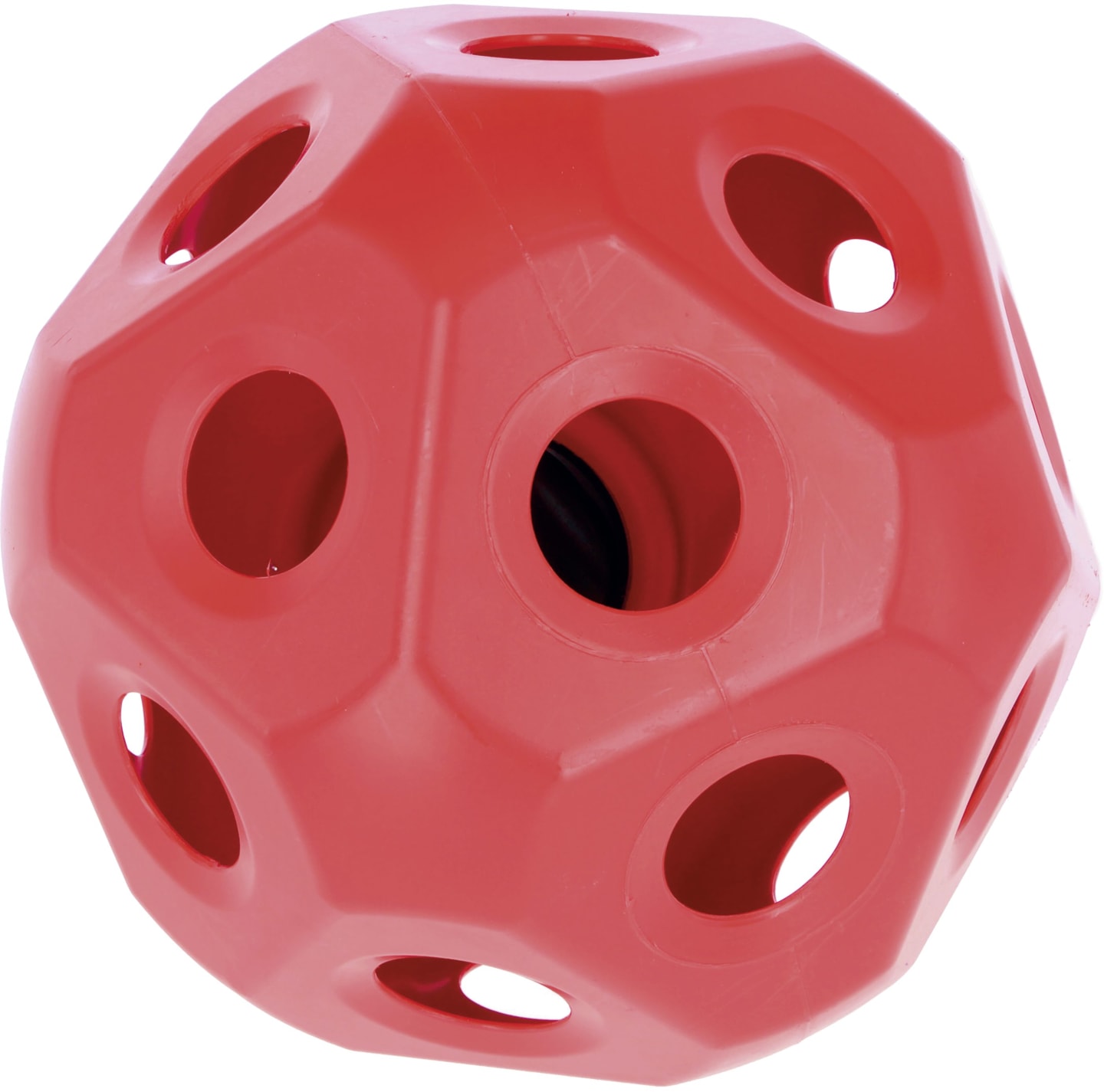 KERBL Futterball 400 mm rot, Fressöffnungen 19 St./60 mm, für Rinder und Pferde, 3210386