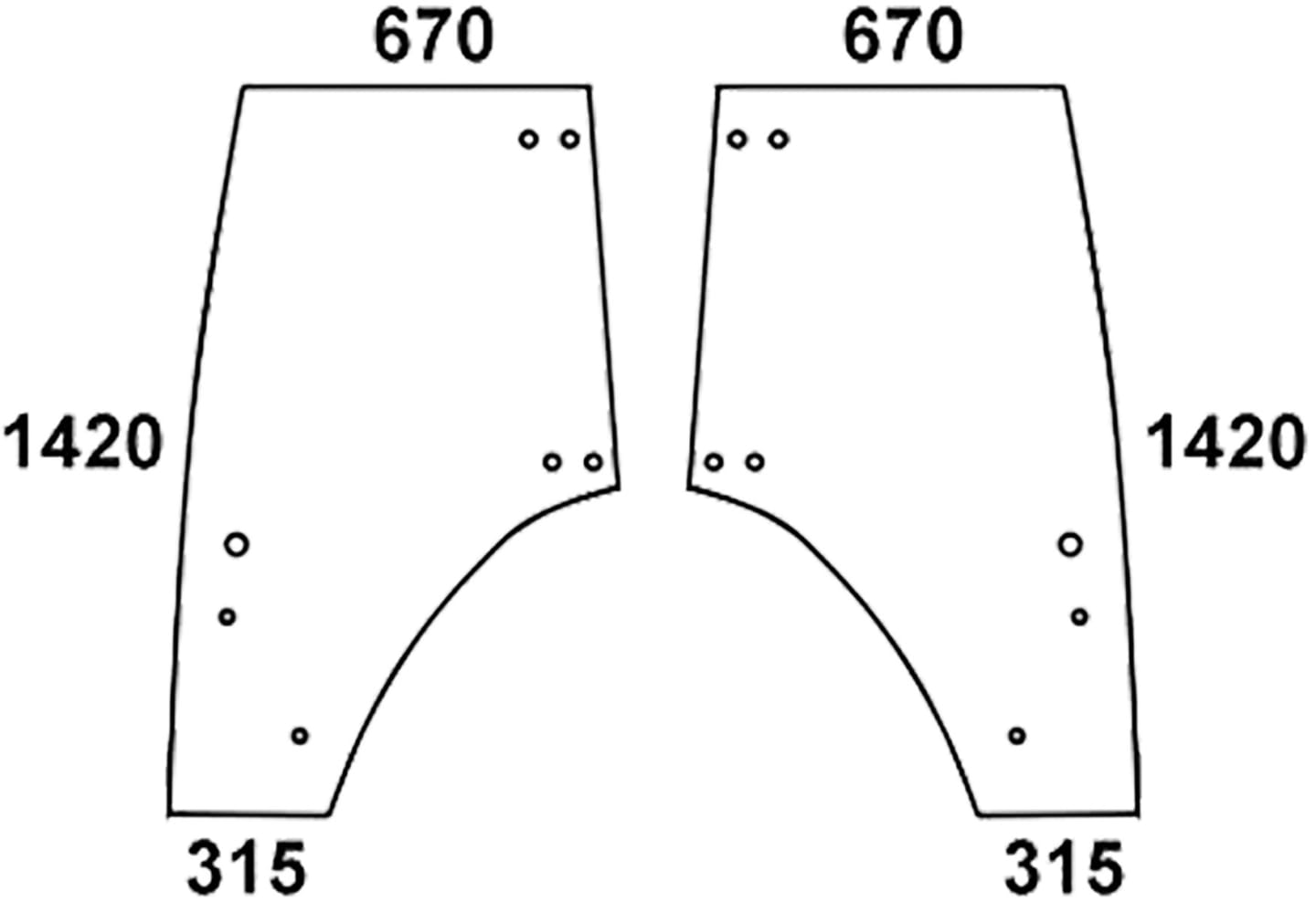Türscheibe, grün, links/rechts, rahmenlos für Fendt Farmer 300, 400 Vario, Favorit, Vario 300, 400, 700, 800, Geräteträger
