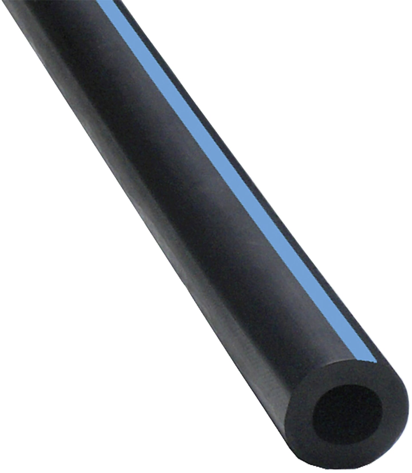 Milchschlauch "Super" 16 x 27,2 mm, 25 m, Gummi, schwarz, 1 blauer Streifen, kochfest, RAL-Gütezeichen, für