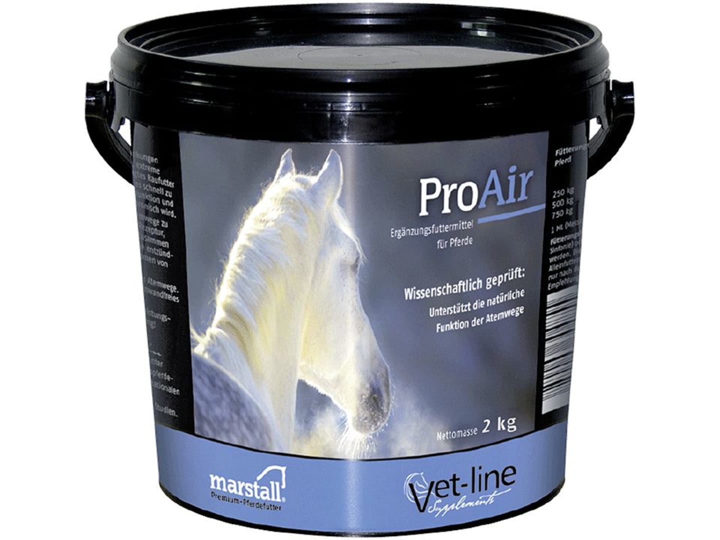 marstall® ProAir 2kg Eimer unterstützt die natürliche Funktion der Atemwege mit MSM Pferd 2 kg Eimer