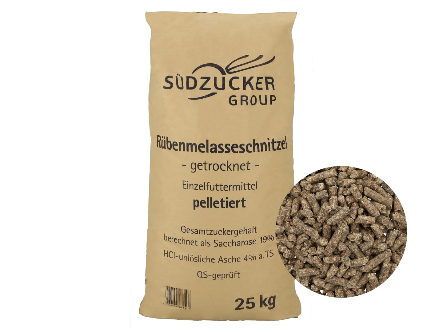 Südzucker Rübenmelasseschnitzel pelletiert Rübenschnitzel pelletiert für Pferde Pellet 25 kg Sack