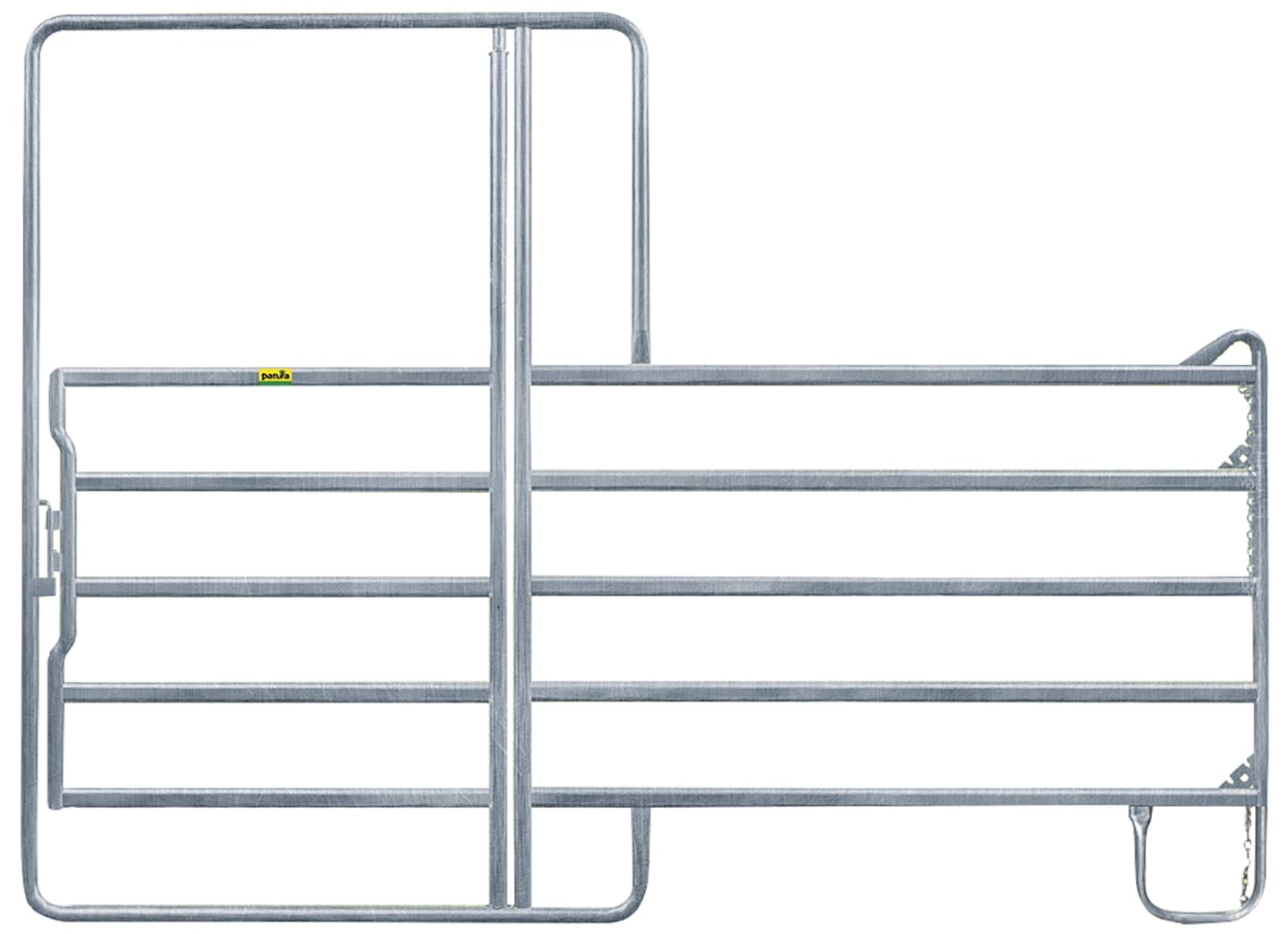 Patura Panel B x H: 3,00 x 1,45 m für Rinder, mit 5 Horizontalrohren und Tor, 310415