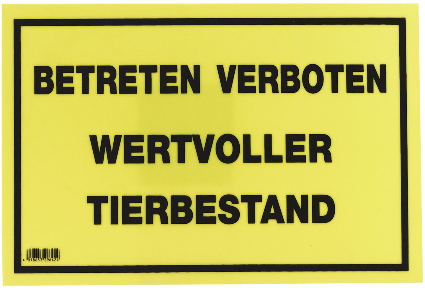 KERBL Warnschild "Betreten verboten, wertvoller Tierbestand", Kunststoff, 29642
