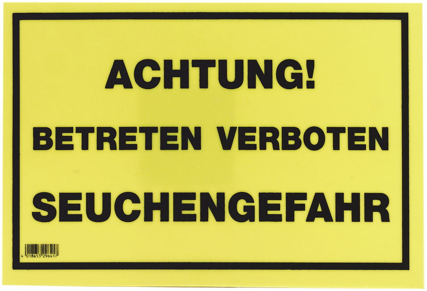 KERBL Warnschild "Achtung! Betreten verboten, Seuchengefahr", Kunststoff, 29641