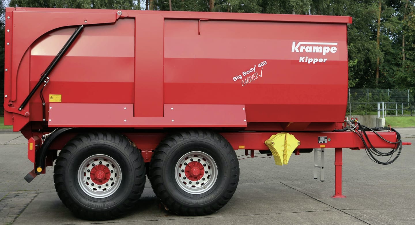 Krampe Wannenkipper "Tandem Big Body 460 Carrier" Nutzlast 12,1 t, Transportvolumen 15,7 m³