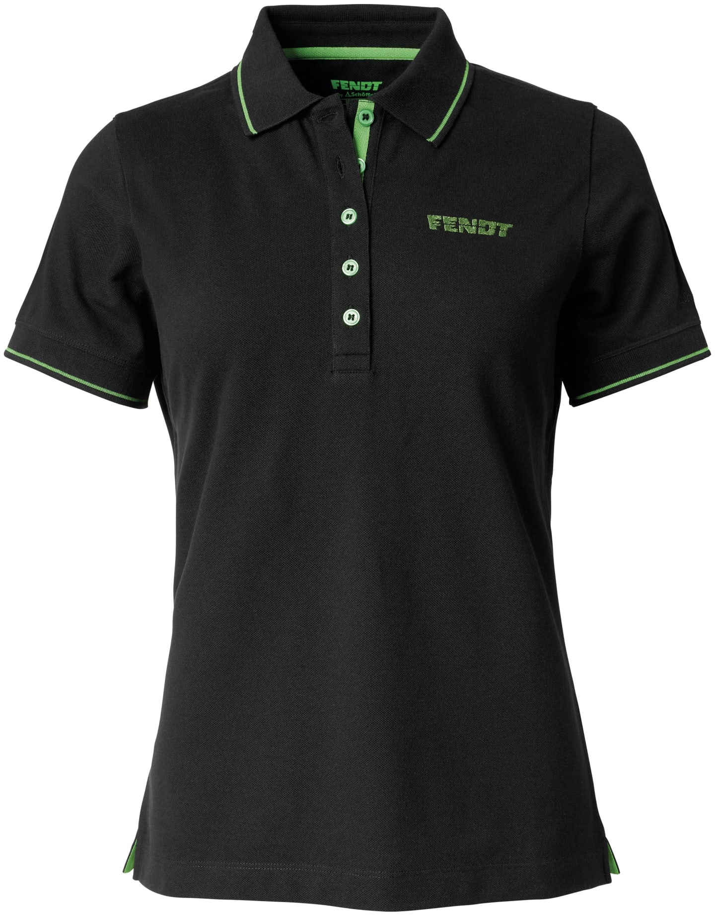 Fendt Poloshirt Damen schwarz; grün