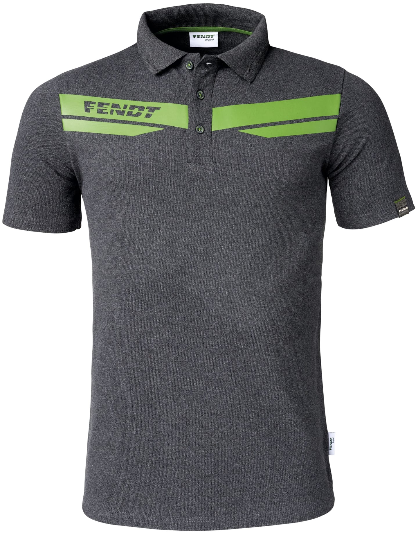 Fendt Poloshirt Herren anthrazit; grün