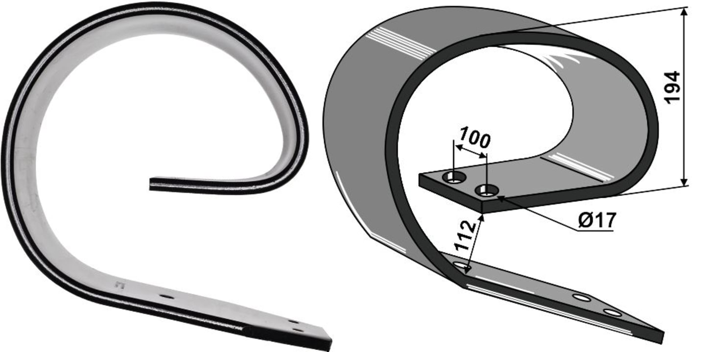 Industriehof® Blattfeder 150 x 14 mm für Blattfederzinken "Goliath", Köckerling "Vario" (alte Ausführung), 101.10415