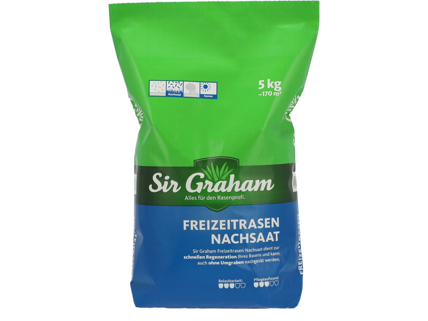 Sir Graham Freizeitrasen Rasensamen Nachsaat 5 kg Sack 170 m²