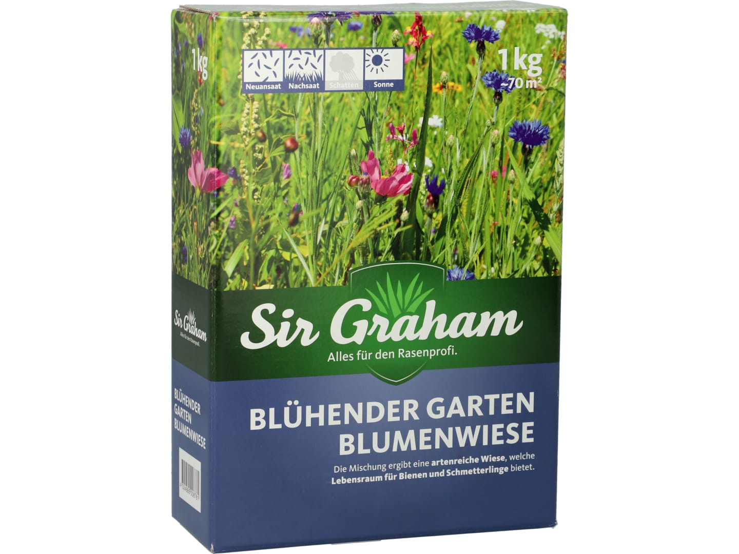 Sir Graham Blumenwiese Samen mit Gräsern 1 kg Karton 70 m²