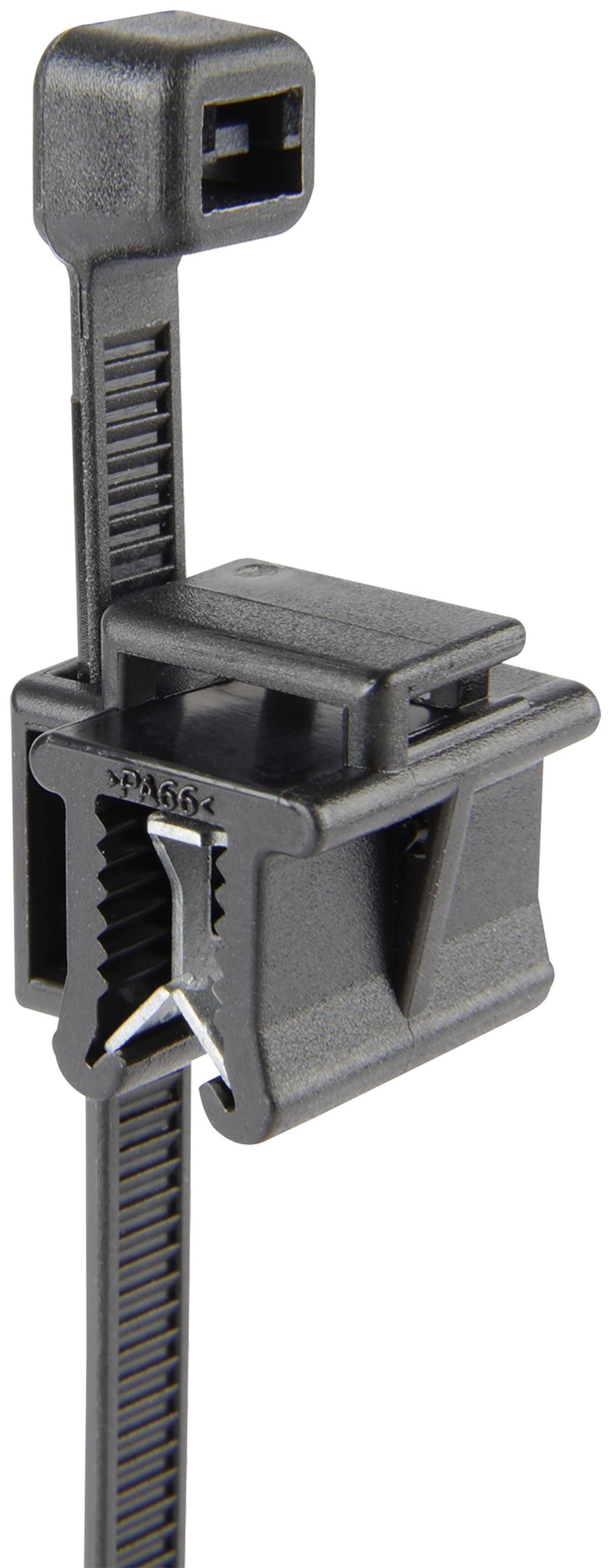 Herth + Buss Kabelbinder "Edge Clip" 200 x 4,8 mm, schwarz, Seitenwand, Witterungs- und Hitzebeständig, 50 266 530