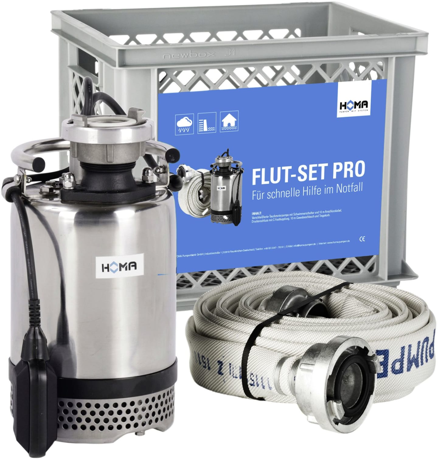 Homa Flut-Set Pro mit Hochwasserpumpe / Schmutzwasserpumpe