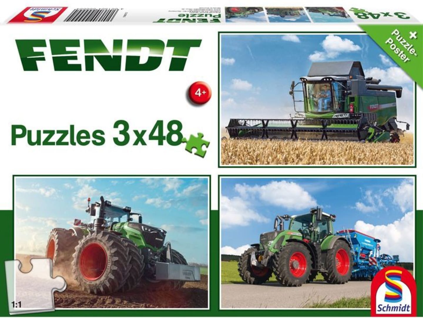 Fendt Puzzle "Fendt 724 Vario, 1050 Vario und 6275L" mit 3 x 48 Teile, X991017005000