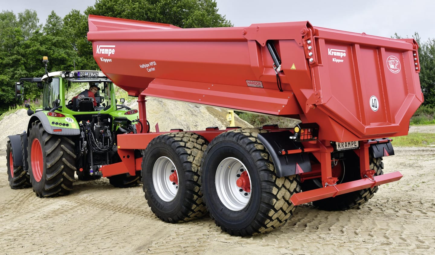 Krampe Halbrundmulde "Halfpipe HP 20 Carrier" Nutzlast 25 t, Transportvolumen 12,1 m³ Wassermaß; 15,7 m³ SAE 221
