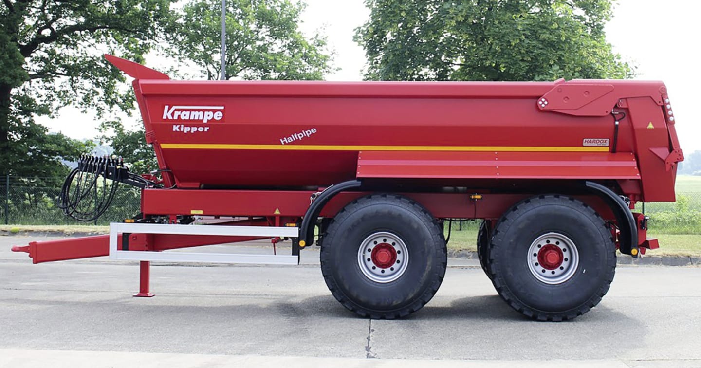 Krampe Halbrundmulde "Tandem Halfpipe HP 24" Nutzlast 26 t, Transportvolumen 13,0 m³ Wassermaß; 16,9 m³ SAE 221