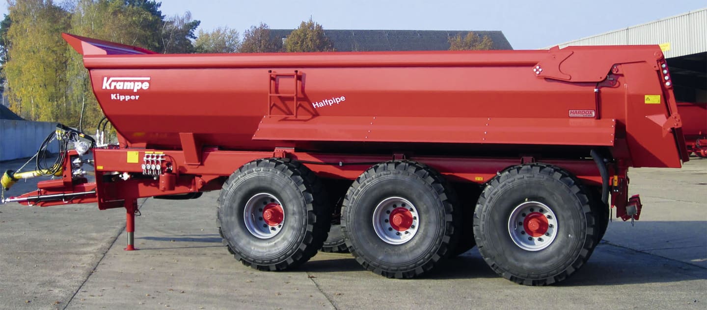 Krampe Halbrundmulde "Tridem Halfpipe HP 30" Nutzlast 30 t, Transportvolumen 16,1 m³ Wassermaß; 21,9 m³ SAE 221