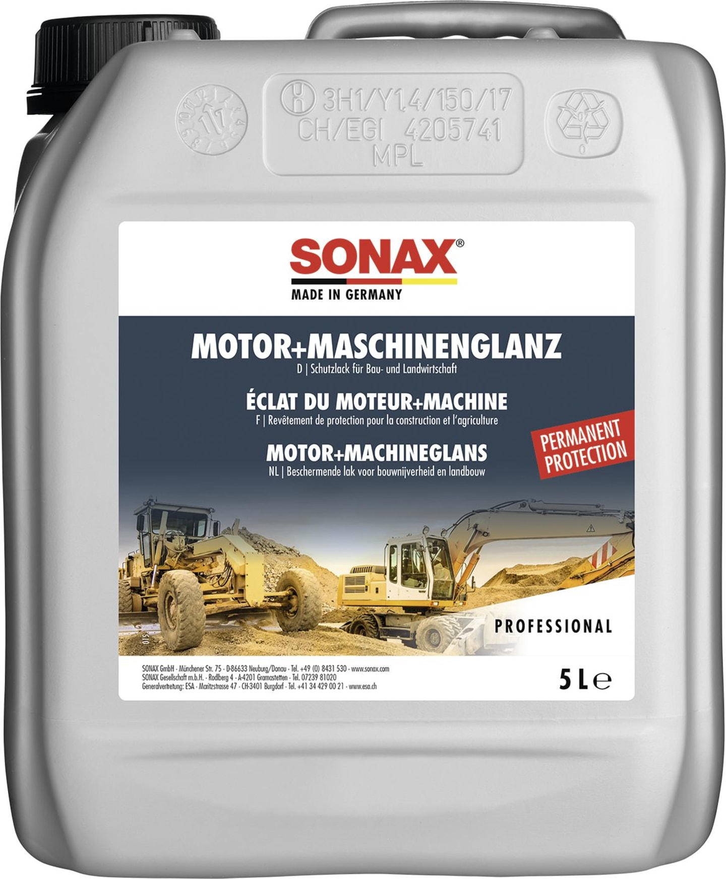 Sonax® Schutzlack "Motor + Maschinenglanz" 5 l, für Metall, Kunstoff und Gummi, 03305000