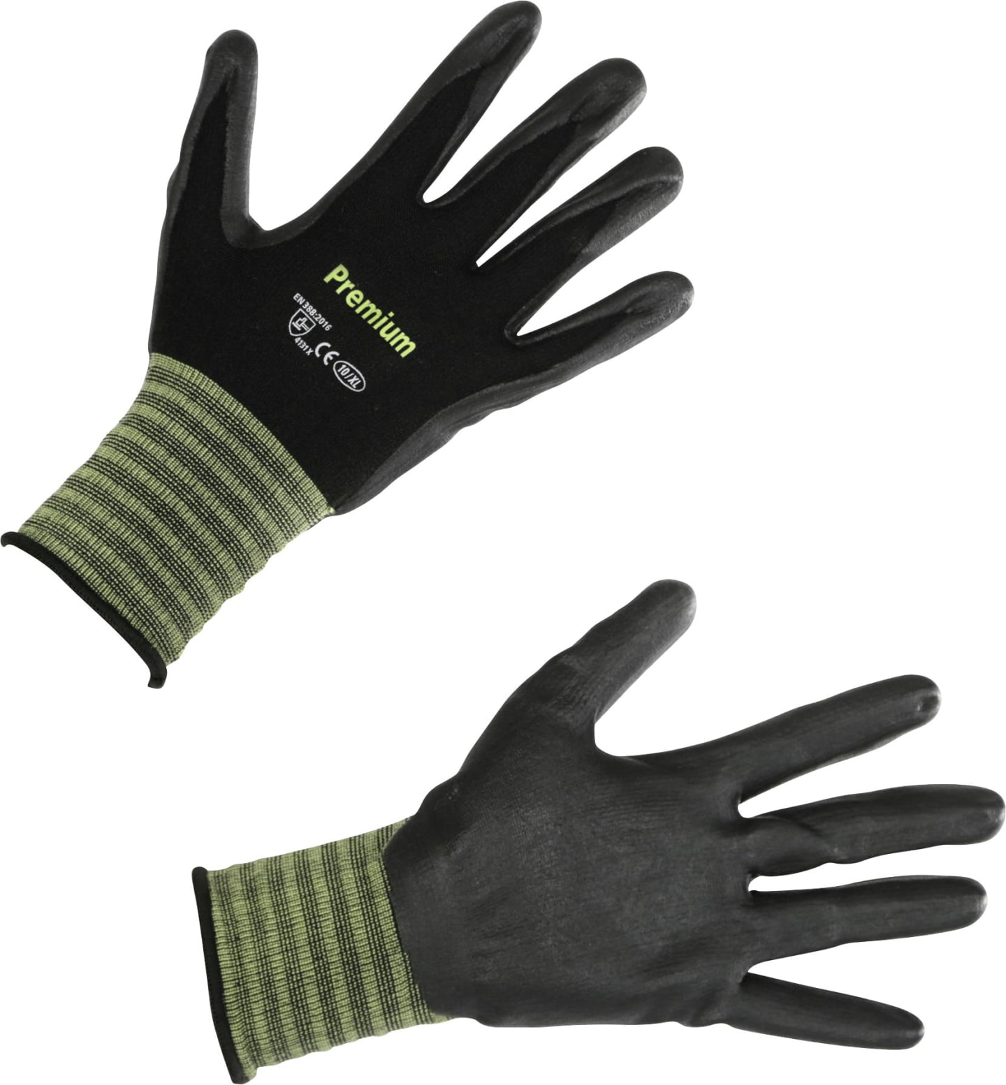 Keron Handschuhe "Premium" Gr. 10, 1 Paar, Nylon-Feinstrick, nitrilschaumbeschichtet, 297464