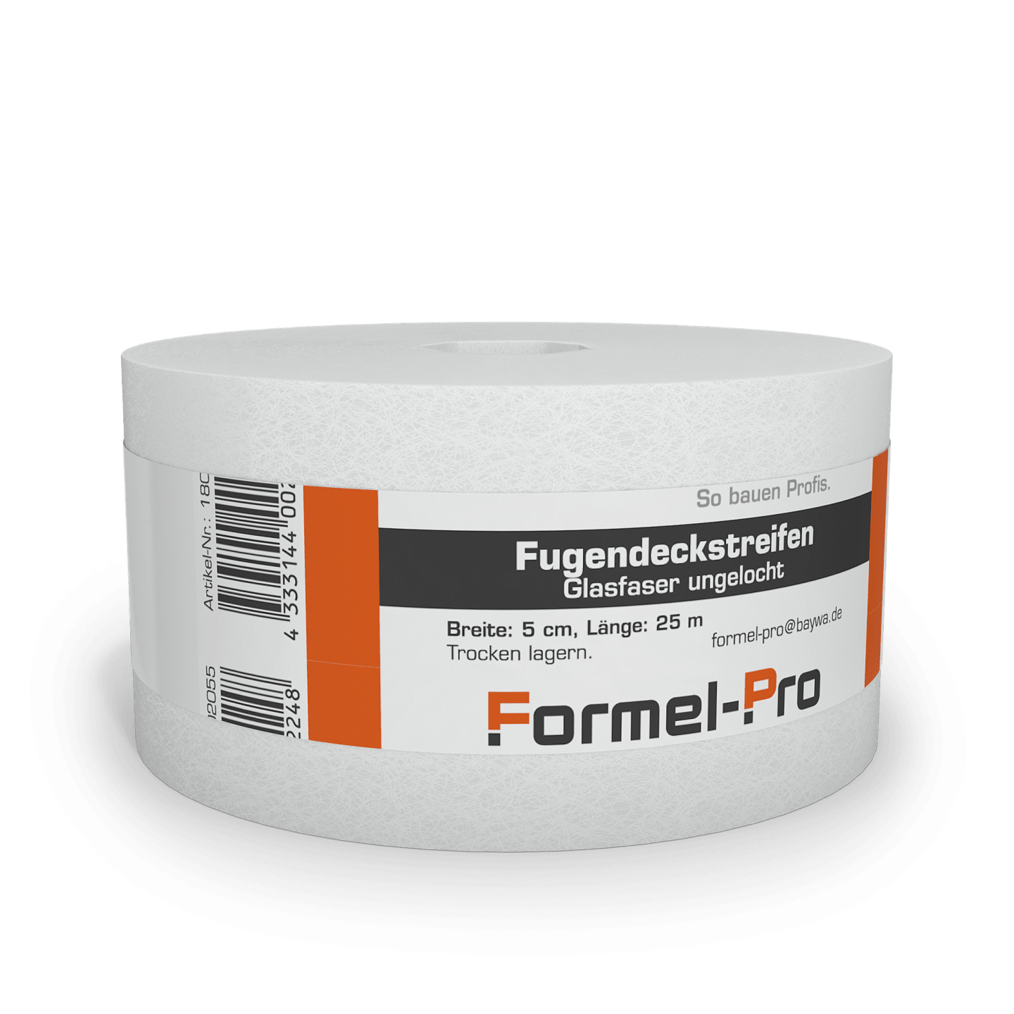Formel-Pro Fugendeckstreifen Glasfaser ungelocht, 5 cm x 25 m