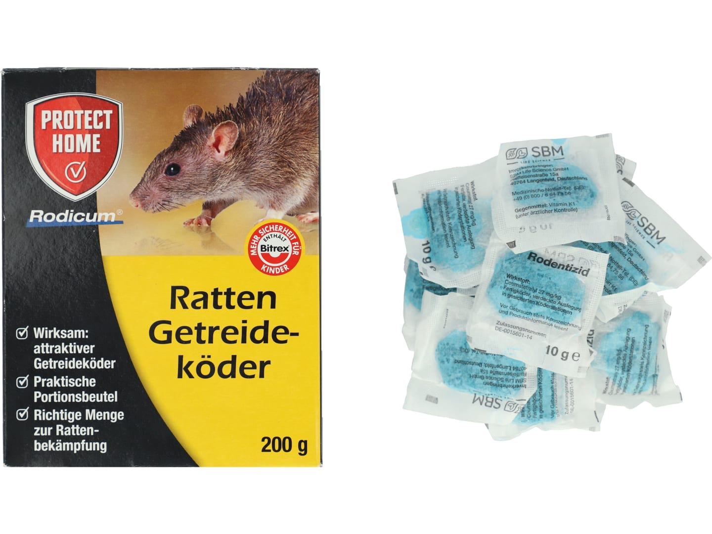 Protect Home Ratten Getreideköder 200 g Karton zur Rattenbekämpfung