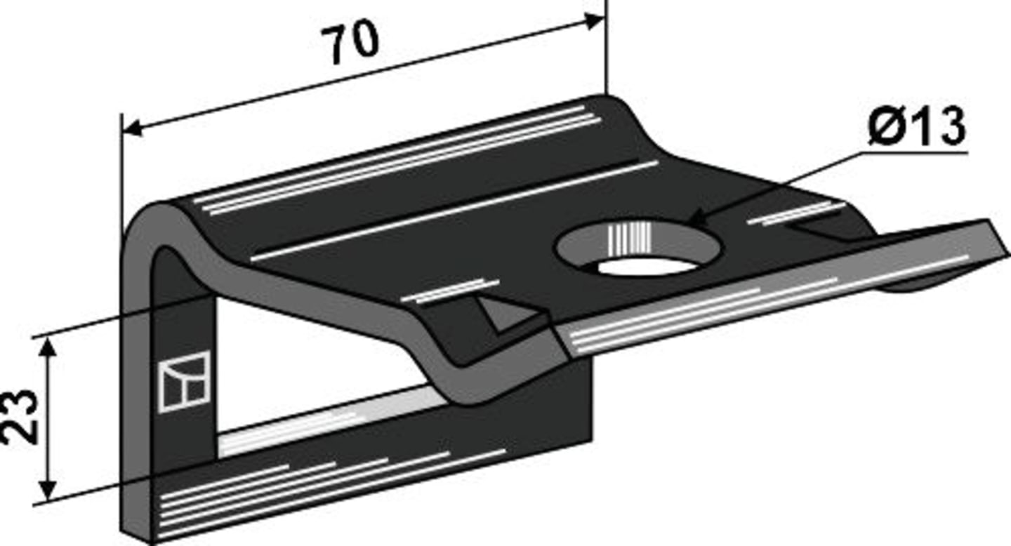 Industriehof® Zinkenhalter "C" für Federzinken 45 x 12 mm, Passender Rahmen 50 x 12 mm für universal, 1.HH17-3650
