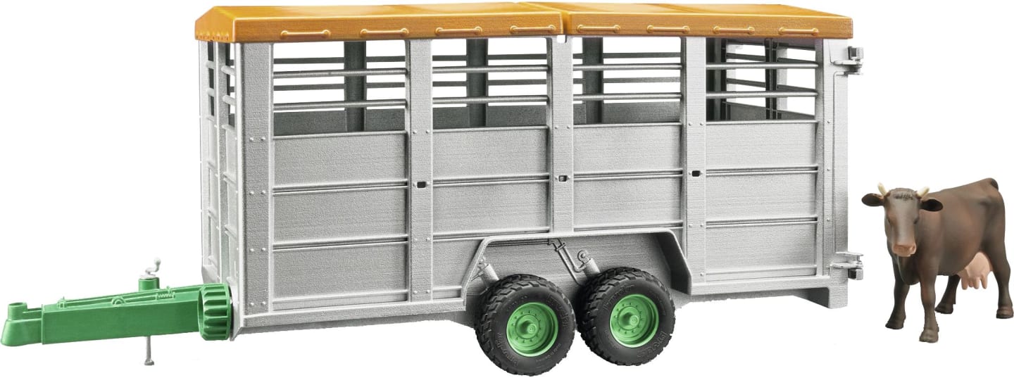 Bruder® Modell "Viehtransportanhänger" mit einer Kuh 1:16, 02227
