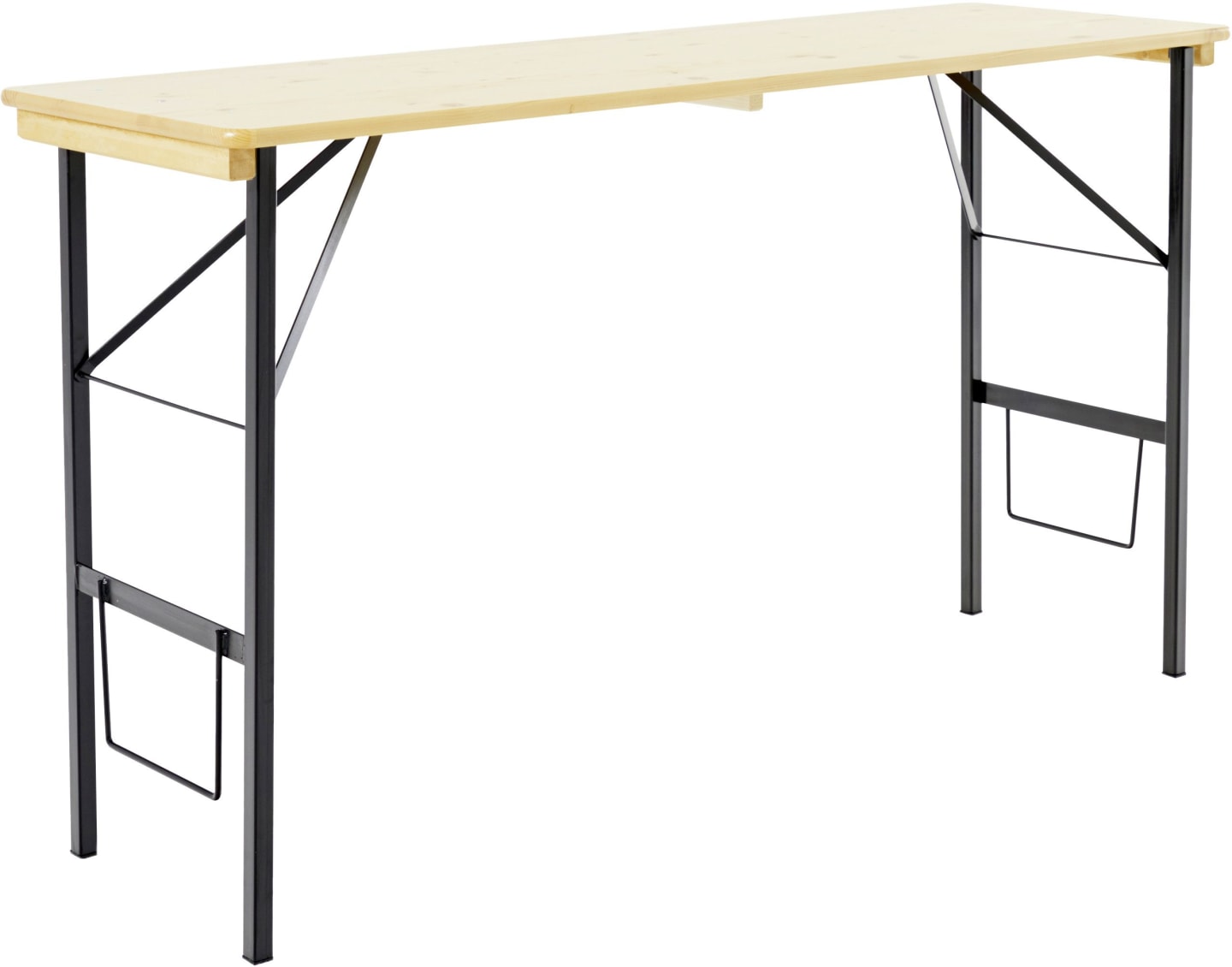 RUKU Biergarnitur Stehtisch 200 x 60 cm, Höhe 110 cm natur