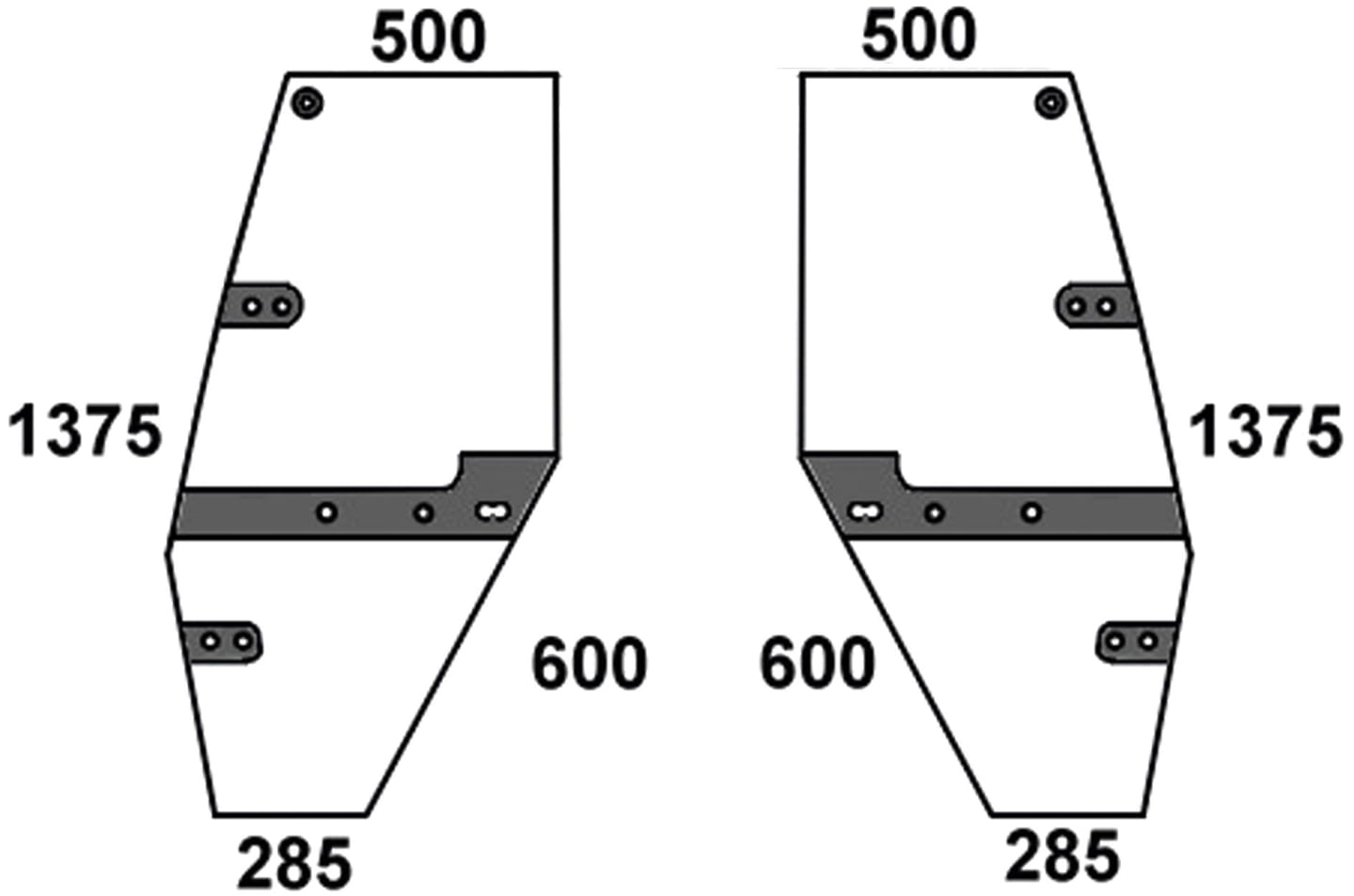 Türscheibe, grün, links/rechts, Siebdruck, für Traktor Steyr 8000, Kabine SK-2