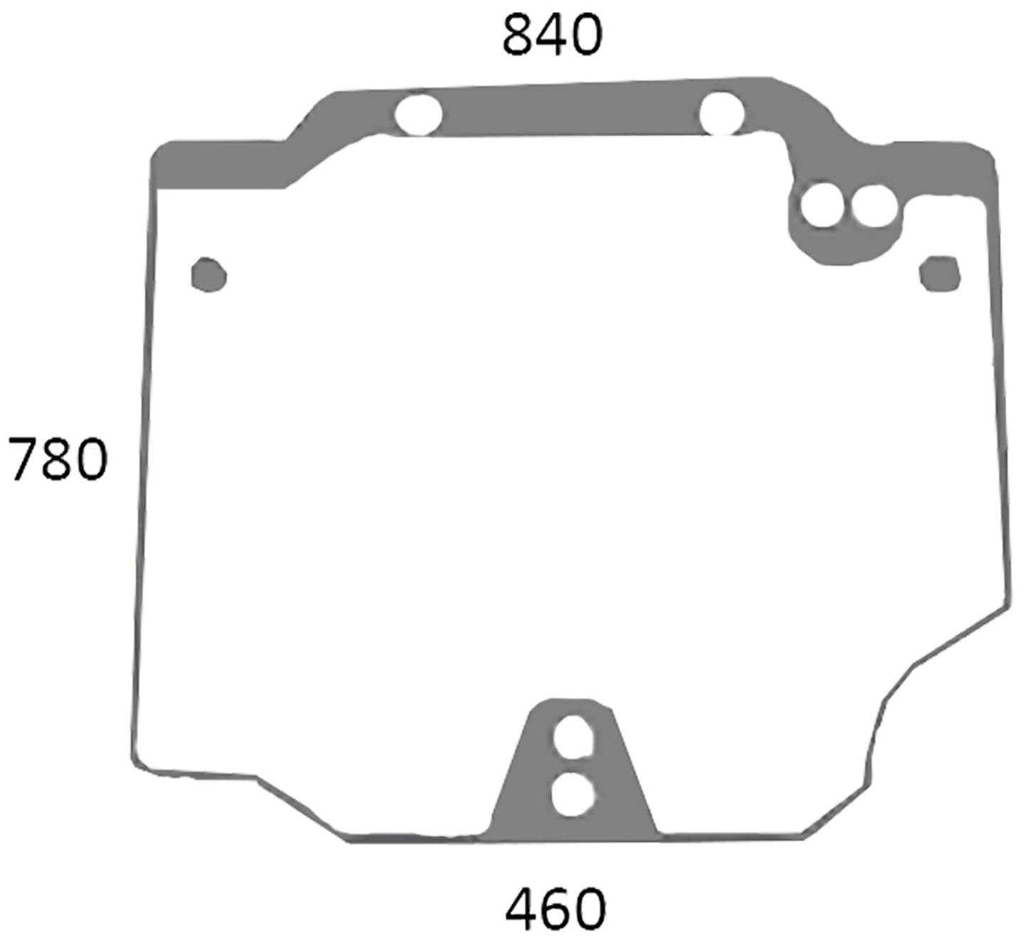 Heckscheibe grün, oben, Siebdruck, Breite unten 510 mm, für Traktor Case IH JX, Quantum