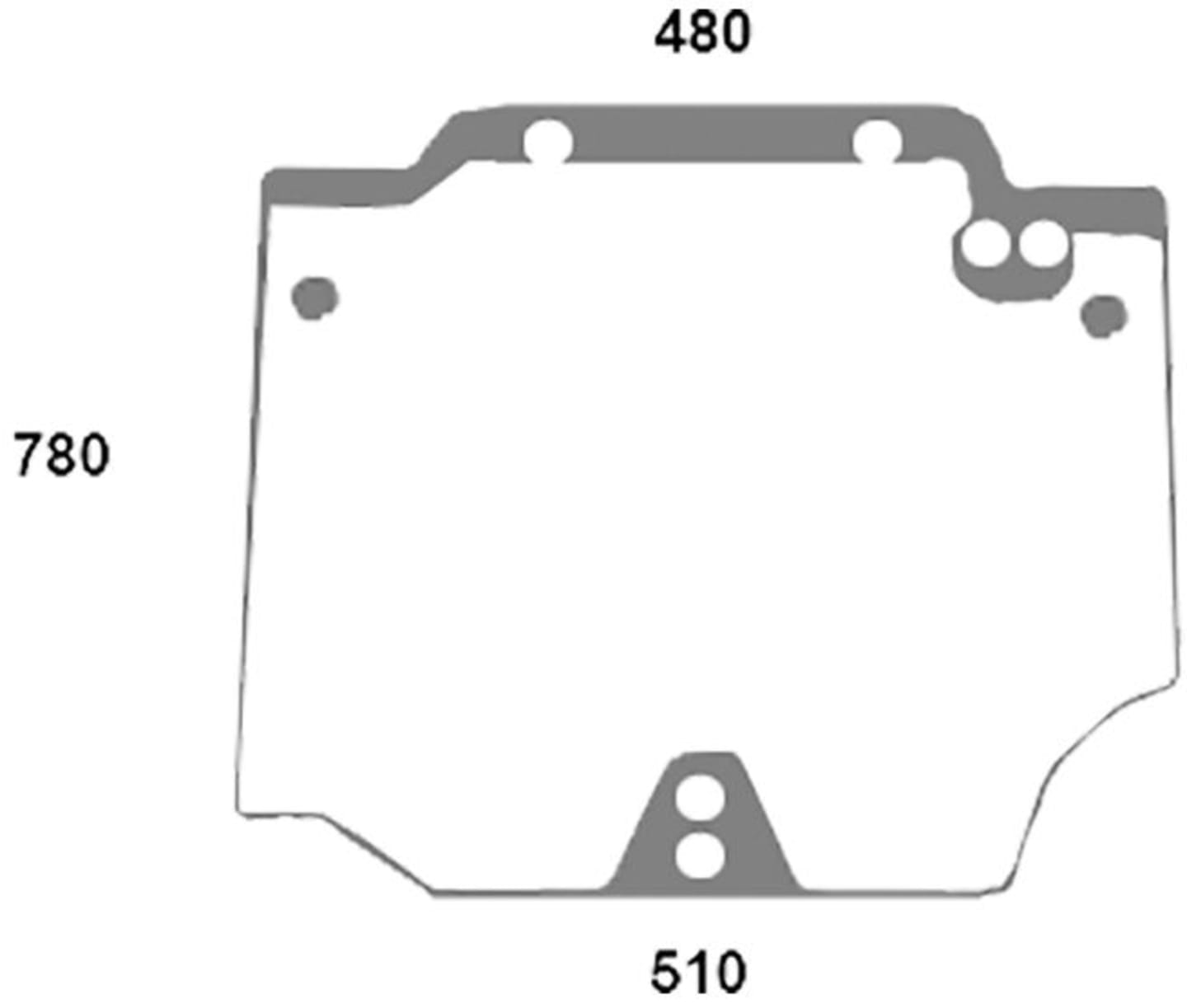 Heckscheibe grün, oben, Siebdruck, Breite unten 480 mm, für Traktor Case IH JX, Quantum
