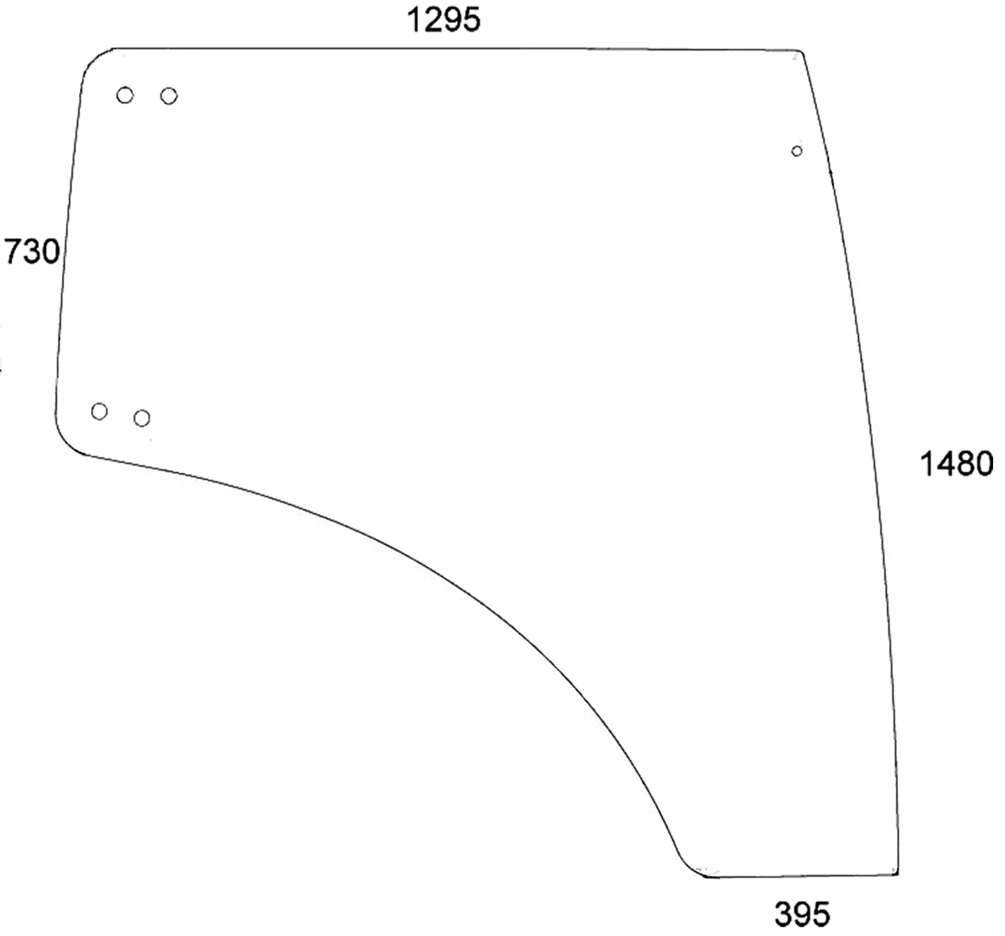 Türscheibe, grün, rechts, für Fendt Vario 300, 700