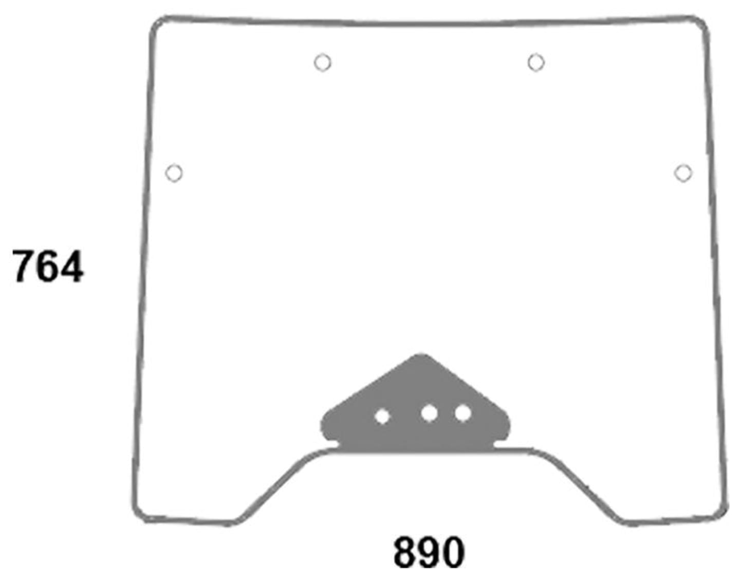 Frontscheibe klar, für Traktor Deutz Fahr Agroplus, Agrocompact; Lamborghini; Massey Ferguson 3300, 3400; Same