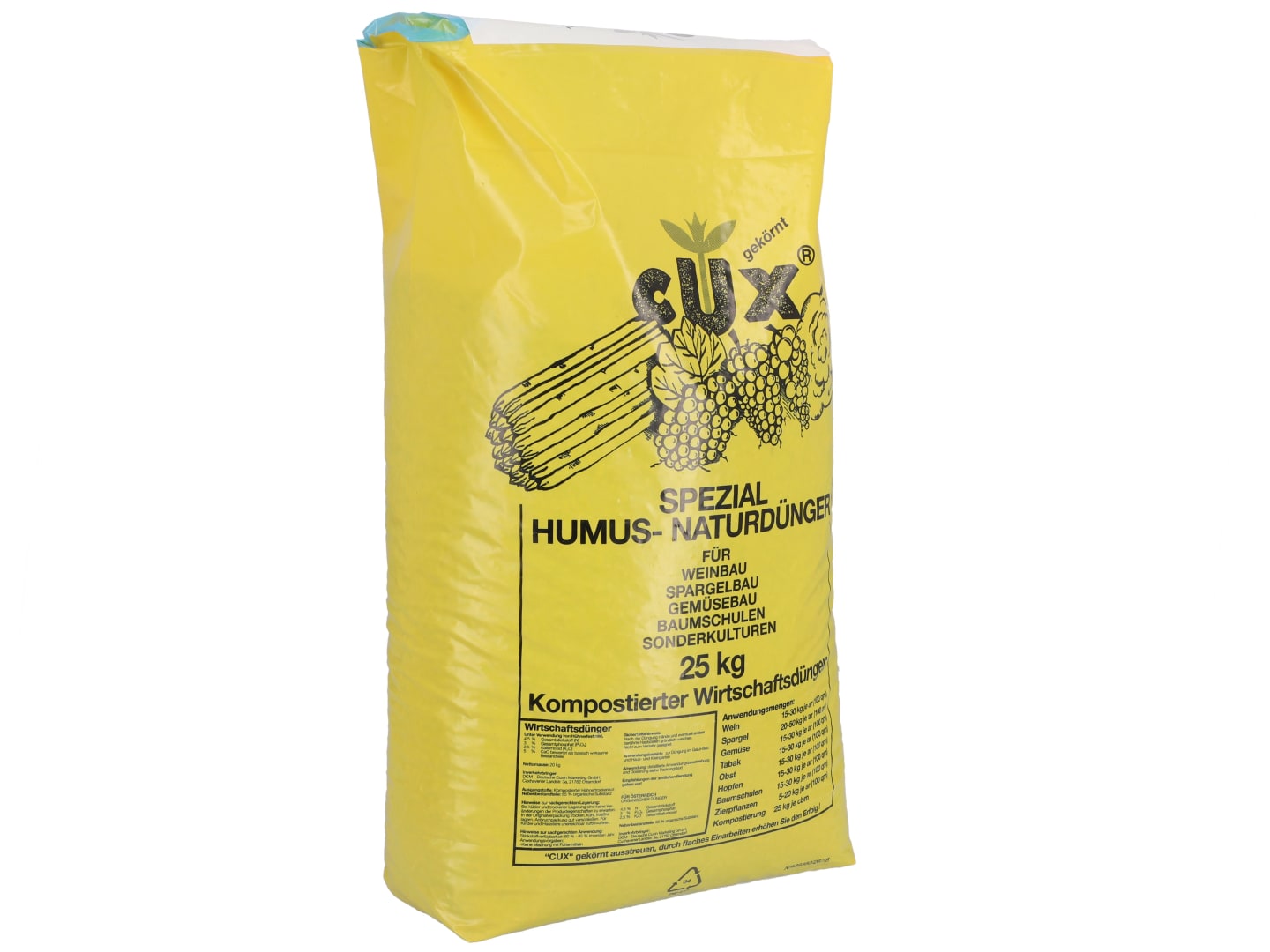 CUXIN DCM Humuskorn 4+3+2 pelletierter, organischer NPK Universaldünger für den Profi- sowie Hobbybereich 25 kg Sack 100 m² Pellet